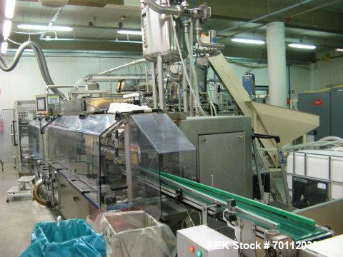 Used Bossar Horizontal Pouch Packing Machine, Model BL 3000. Duplex machine with full stainless steel body suitable for high pressure external washdown. 55 strokes per minute, can handle bag widths o...