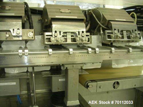 Used Bossar Horizontal Pouch Packing Machine, Model BL 3000. Duplex machine with full stainless steel body suitable for high pressure external washdown. 55 strokes per minute, can handle bag widths o...