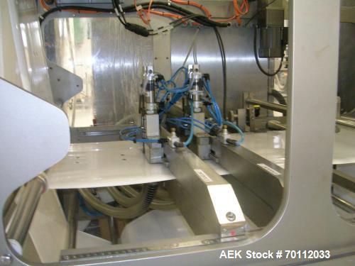 Used Bossar Horizontal Pouch Packing Machine, Model BL 3000. Duplex machine with full stainless steel body suitable for high pressure external washdown. 55 strokes per minute, can handle bag widths o...