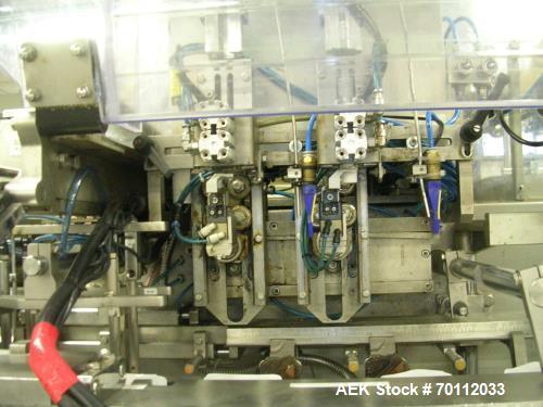 Used Bossar Horizontal Pouch Packing Machine, Model BL 3000. Duplex machine with full stainless steel body suitable for high pressure external washdown. 55 strokes per minute, can handle bag widths o...