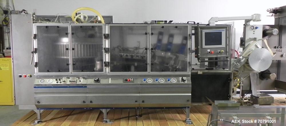 Used Cloud Packaging Systems Pouch Form Fill Seal, model ServOriginal High Speed Pouch Machine (sn 3289). Machine rated for speeds up to 2200 pouches per minute, set up on 2-1/2" centers. Line has Ke...