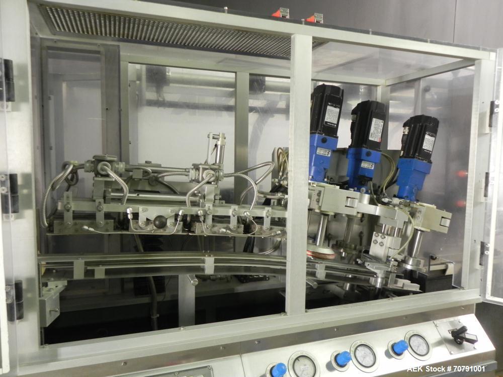 Used Cloud Packaging Systems Pouch Form Fill Seal, model ServOriginal High Speed Pouch Machine (sn 3289). Machine rated for speeds up to 2200 pouches per minute, set up on 2-1/2" centers. Line has Ke...