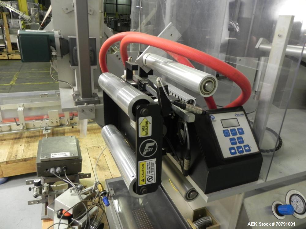 Used Cloud Packaging Systems Pouch Form Fill Seal, model ServOriginal High Speed Pouch Machine (sn 3289). Machine rated for speeds up to 2200 pouches per minute, set up on 2-1/2" centers. Line has Ke...