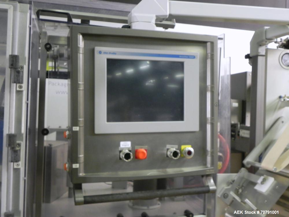 Used Cloud Packaging Systems Pouch Form Fill Seal, model ServOriginal High Speed Pouch Machine (sn 3289). Machine rated for speeds up to 2200 pouches per minute, set up on 2-1/2" centers. Line has Ke...