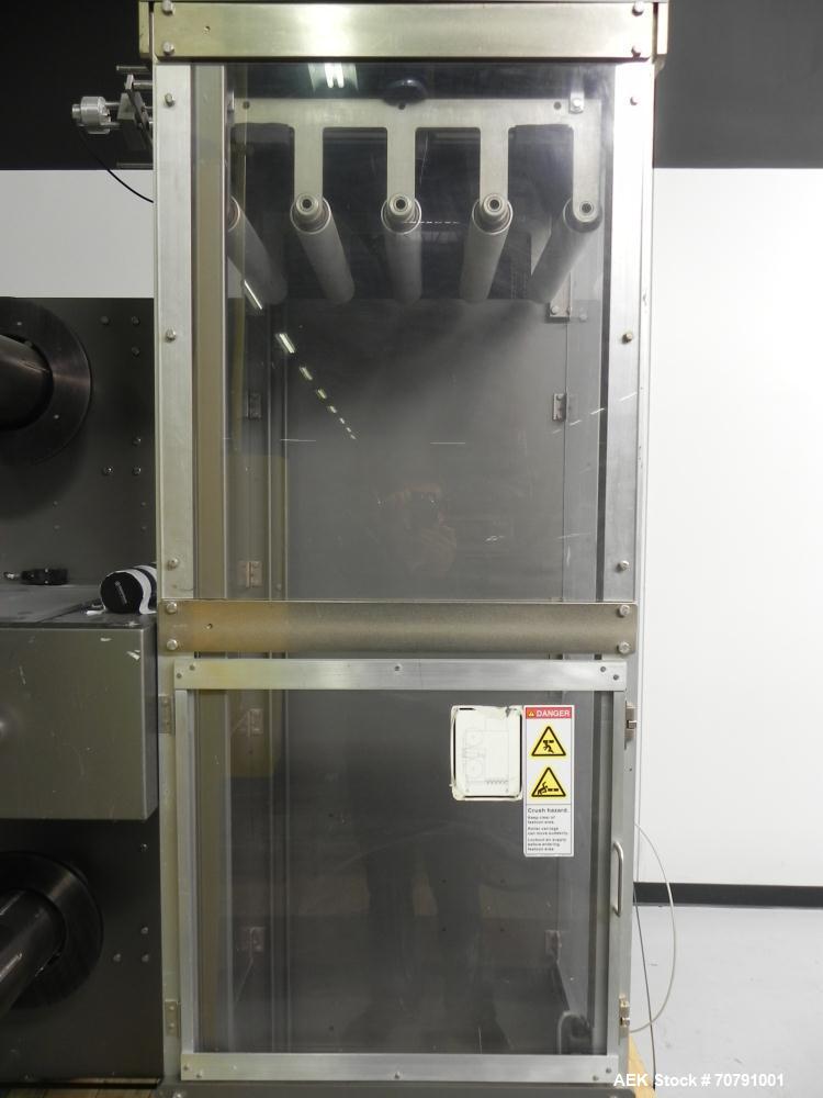 Used Cloud Packaging Systems Pouch Form Fill Seal, model ServOriginal High Speed Pouch Machine (sn 3289). Machine rated for speeds up to 2200 pouches per minute, set up on 2-1/2" centers. Line has Ke...