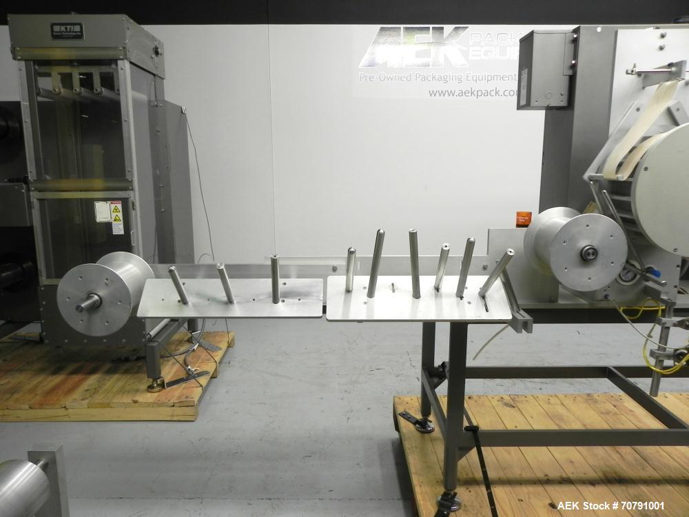 Used Cloud Packaging Systems Pouch Form Fill Seal, model ServOriginal High Speed Pouch Machine (sn 3289). Machine rated for speeds up to 2200 pouches per minute, set up on 2-1/2" centers. Line has Ke...