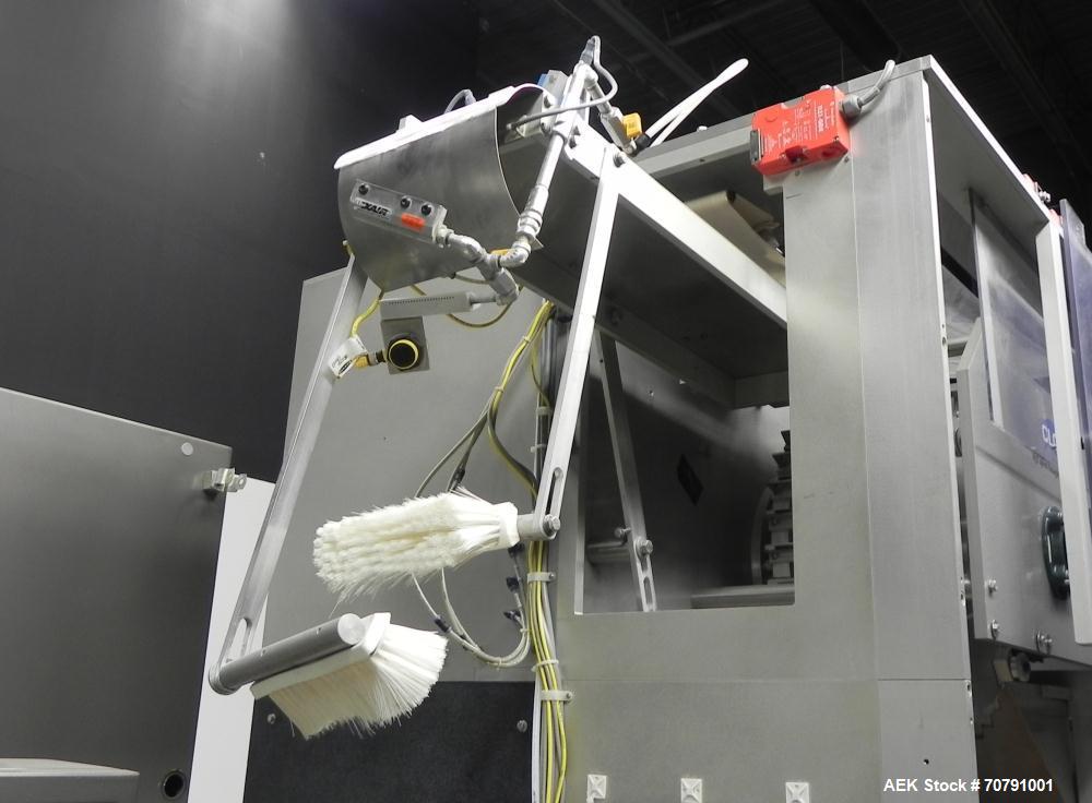 Used Cloud Packaging Systems Pouch Form Fill Seal, model ServOriginal High Speed Pouch Machine (sn 3289). Machine rated for speeds up to 2200 pouches per minute, set up on 2-1/2" centers. Line has Ke...