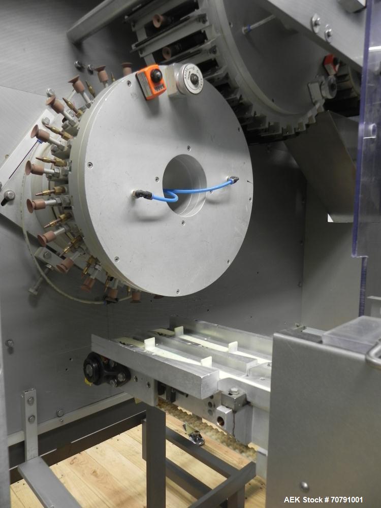 Used Cloud Packaging Systems Pouch Form Fill Seal, model ServOriginal High Speed Pouch Machine (sn 3289). Machine rated for speeds up to 2200 pouches per minute, set up on 2-1/2" centers. Line has Ke...