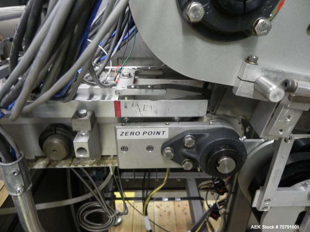 Used Cloud Packaging Systems Pouch Form Fill Seal, model ServOriginal High Speed Pouch Machine (sn 3289). Machine rated for speeds up to 2200 pouches per minute, set up on 2-1/2" centers. Line has Ke...