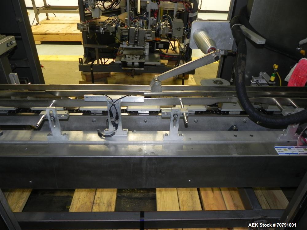 Used Cloud Packaging Systems Pouch Form Fill Seal, model ServOriginal High Speed Pouch Machine (sn 3289). Machine rated for speeds up to 2200 pouches per minute, set up on 2-1/2" centers. Line has Ke...