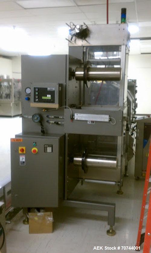Used Cloud 2-1/2" Pitch ServOriginal High Speed Pouch Machine. 2500 Pouches per minute, set up on 2 1/2" centers and includes a Z-Automation model CH9-041 cartoner. Accommodates 24" rolls x 14"wide o...