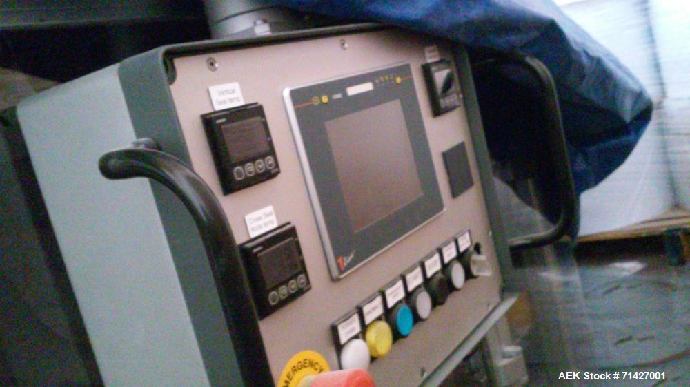 Used - Easysnap Packaging Machine, Model BB3. Monodose sachet machine can handle liquid or semi-dense products. Speed up to 120 Easysnap per minute. Max consumption 12 Kw/H. Air consumption 250/400 N...