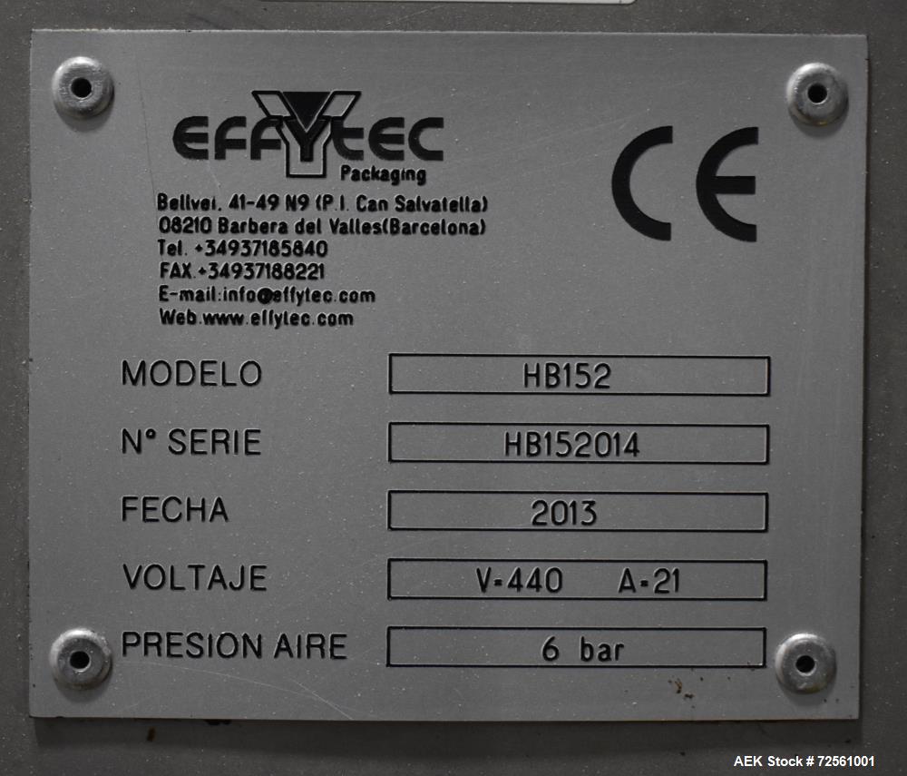 Used- Effytec Model HB-152 Simplex Horizontal Pouch Machine