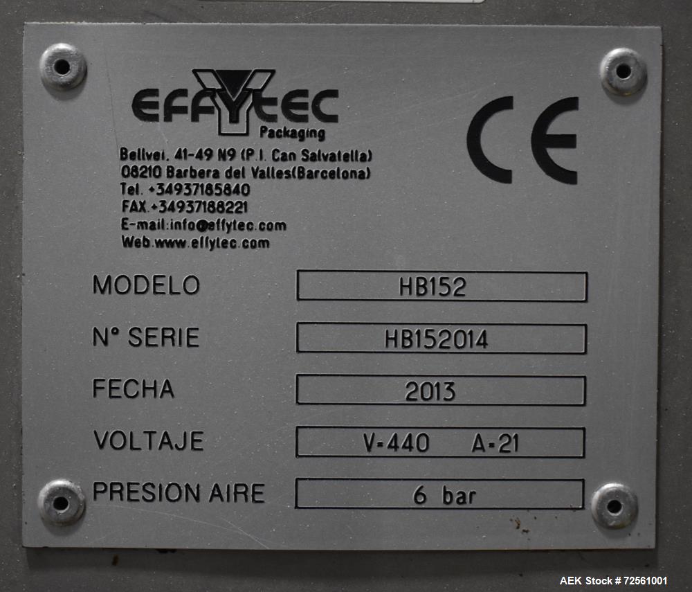 Used Effytec HB-152 Simplex Horizontal Pouch Machine – 100 CPM