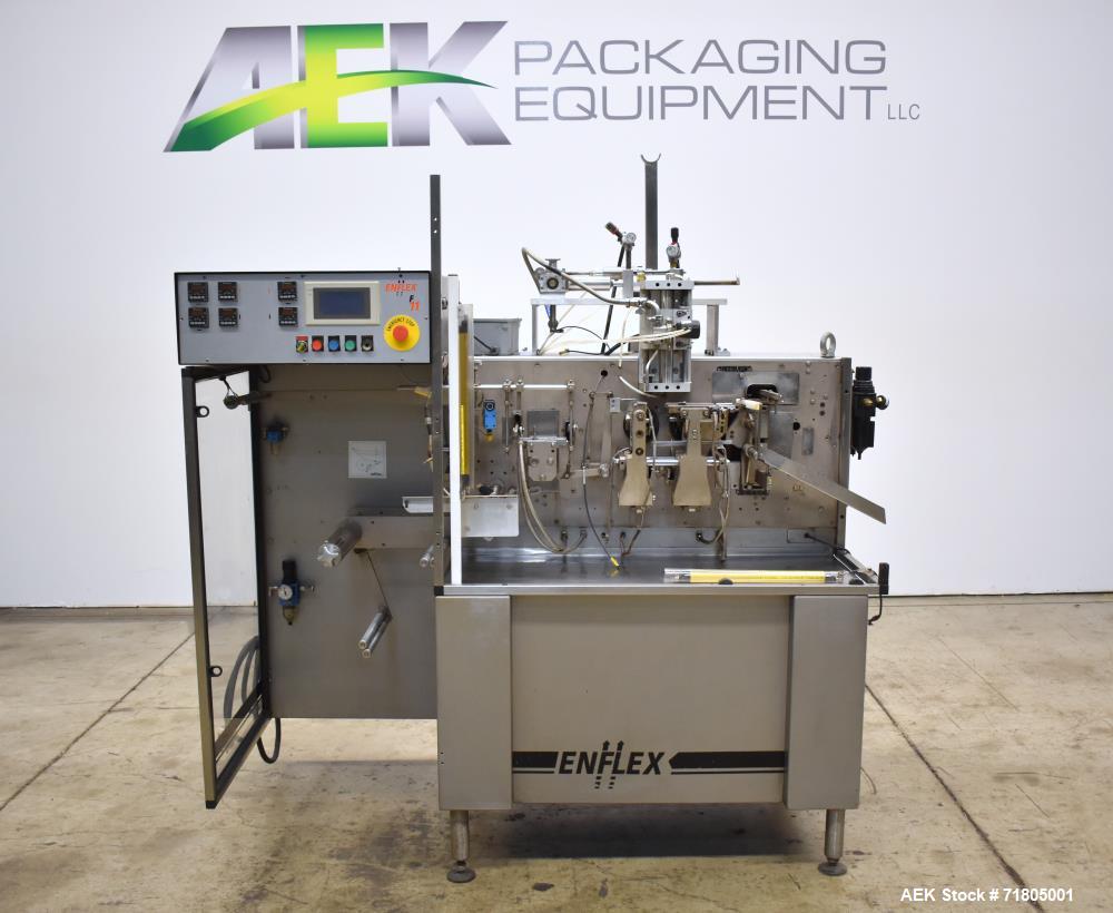 Used Enflex Model F11T Horizontal Form Fill Seal Pouch Machine with Liquid Fill