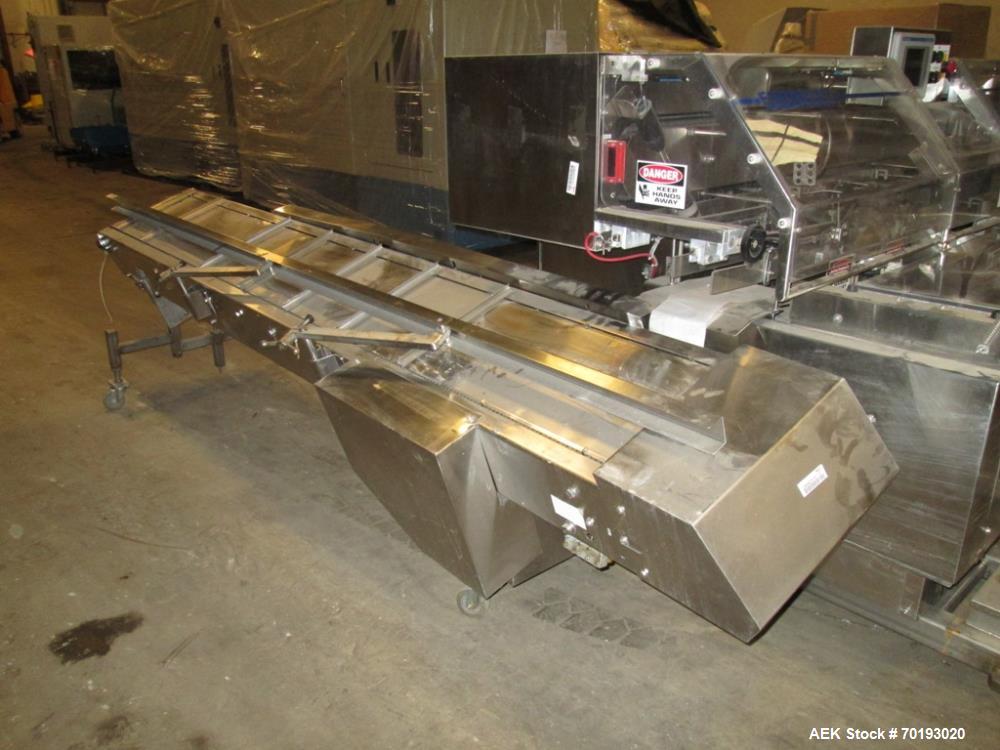Used Formost GTS-4 Stainless Steel Bagger, Model GTS-4 LH. 86” Frame. Stainless steel construction. Rotary bag feed. 15’ front infeed bucket conveyor. 10’ rear discharge conveyor. Allen Bradley contr...