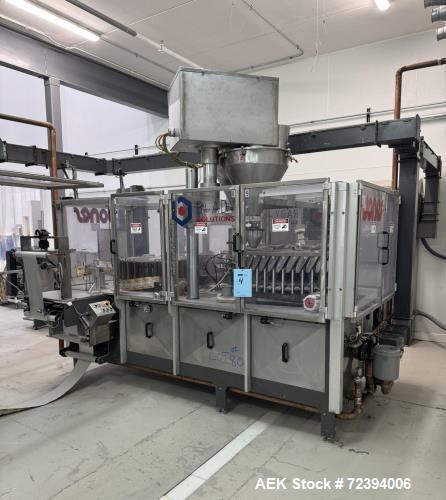 Used R.A. Jones Pouch King PK4000 Horizontal Form Fill Seal Sachet Packaging Line with Film Splicer & Rotary Knife