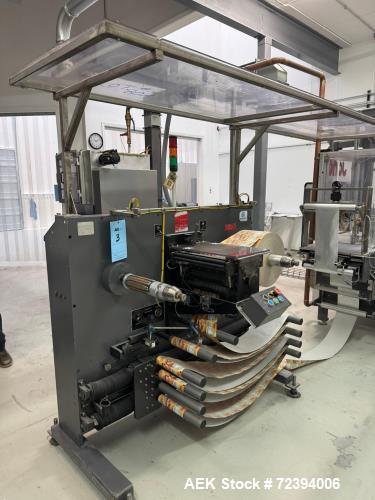 Used R.A. Jones Pouch King PK4000 Horizontal Form Fill Seal Sachet Packaging Line with Film Splicer & Rotary Knife