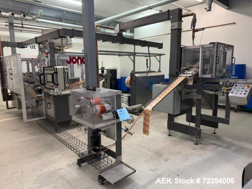 Used R.A. Jones Pouch King PK4000 Horizontal Form Fill Seal Sachet Packaging Line with Film Splicer & Rotary Knife