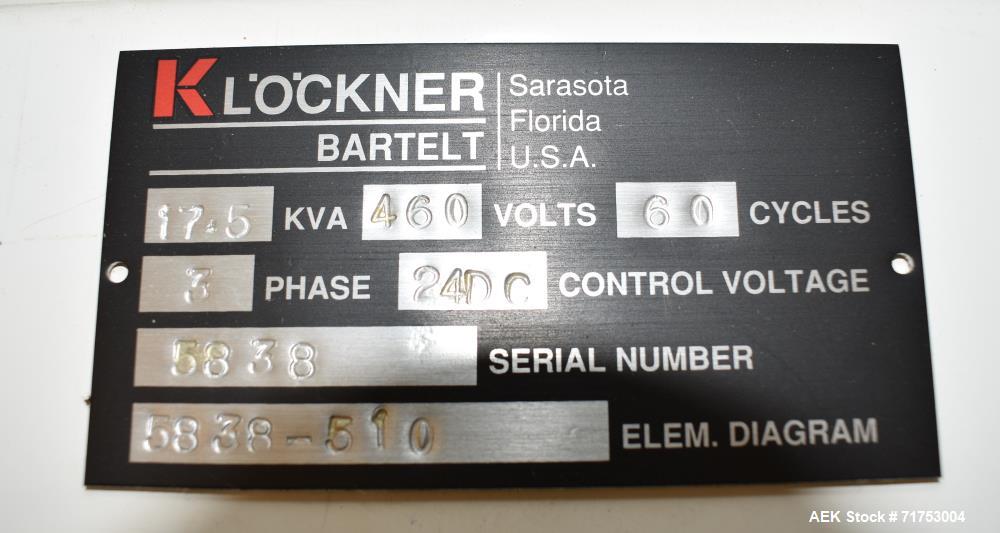 Used Klockner Bartelt RPM-100 Horizontal Form Fill Seal Pouch Packager.