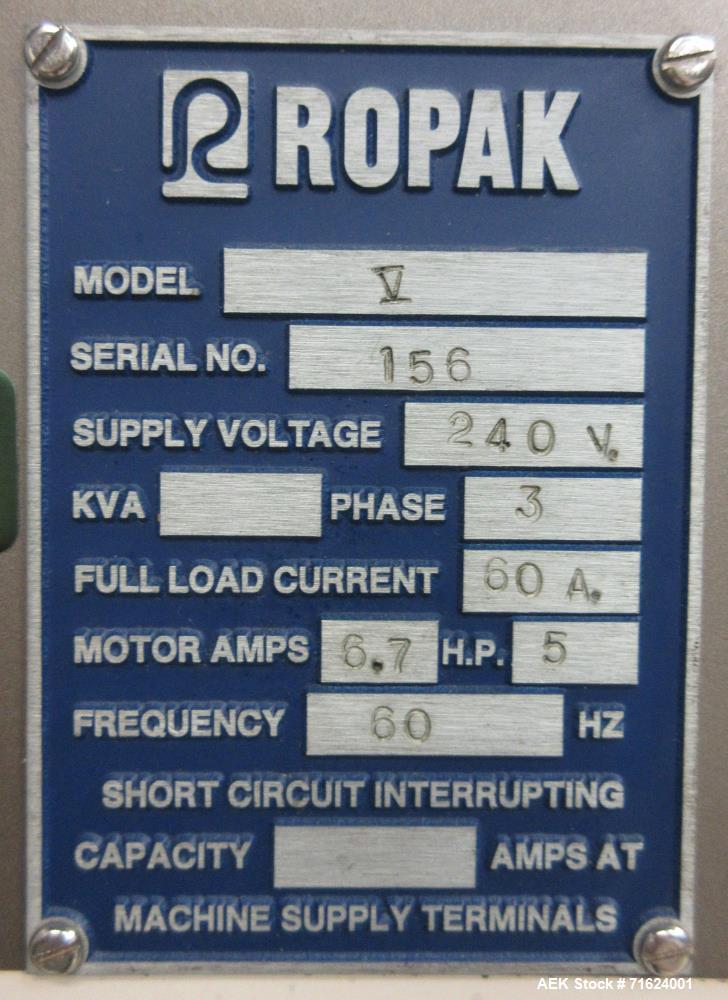 Used Ropak Model V High Speed Rotary Pouch Machine