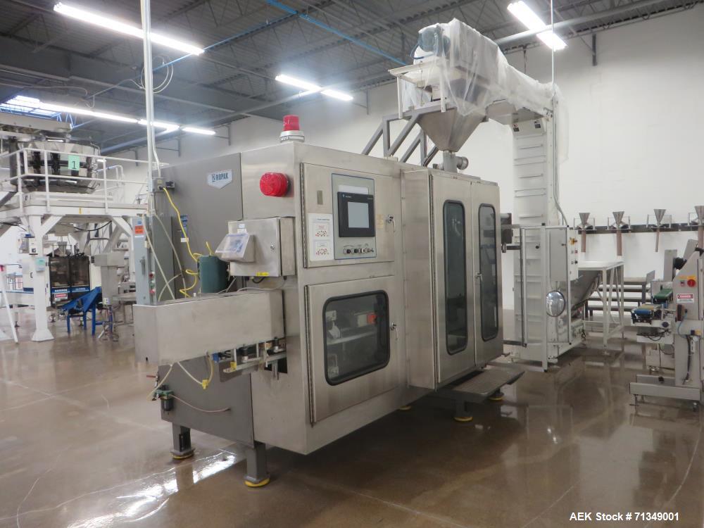 Used Ropak High Speed Rotary Pouch Machine with Volumetric Product Feeder