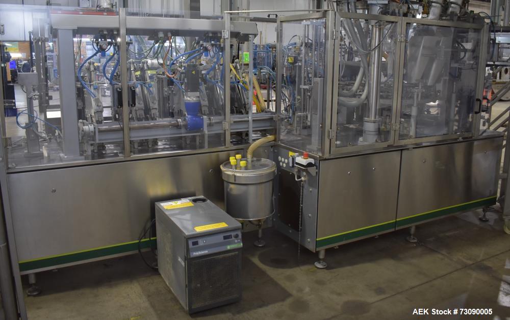 Used SN Machinery (Laudenberg) Model FBM22 Duplex Horizontal Form, Fill and Seal Pouch Machine with Zipper Attachment. Pouching Machine, capable of making stand-up pouches at speeds up to 200 pouches...