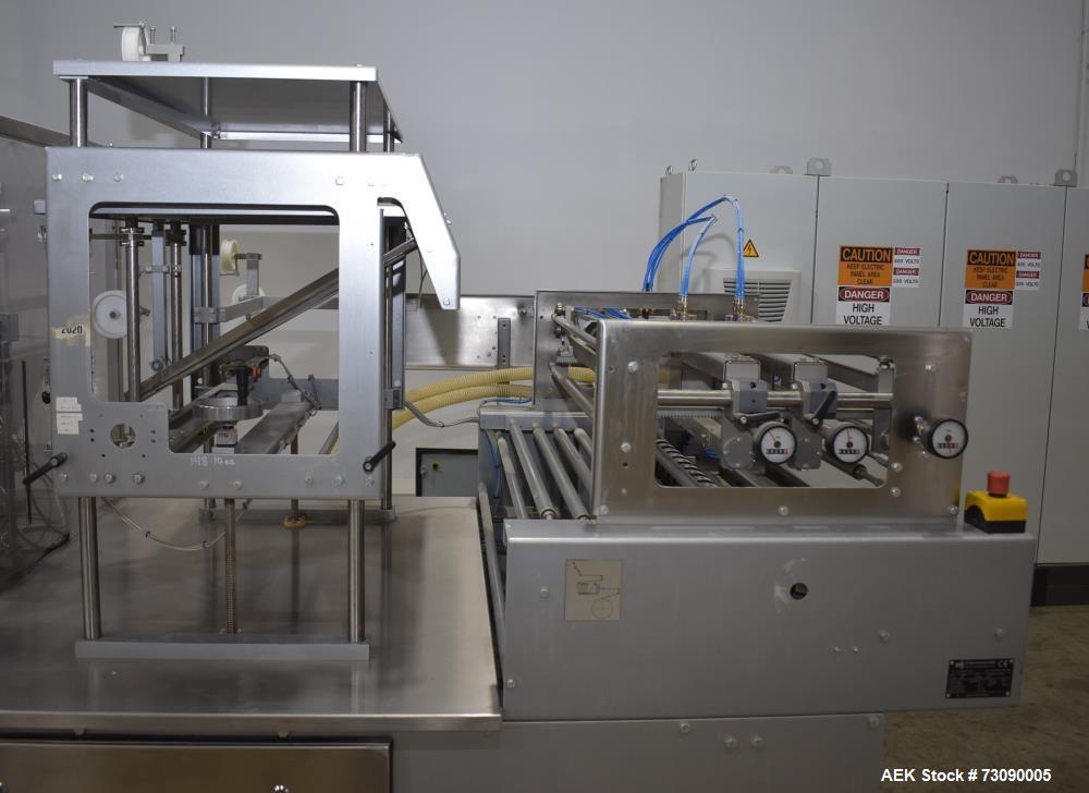 Used SN Machinery (Laudenberg) Model FBM22 Duplex Horizontal Form, Fill and Seal Pouch Machine with Zipper Attachment. Pouching Machine, capable of making stand-up pouches at speeds up to 200 pouches...