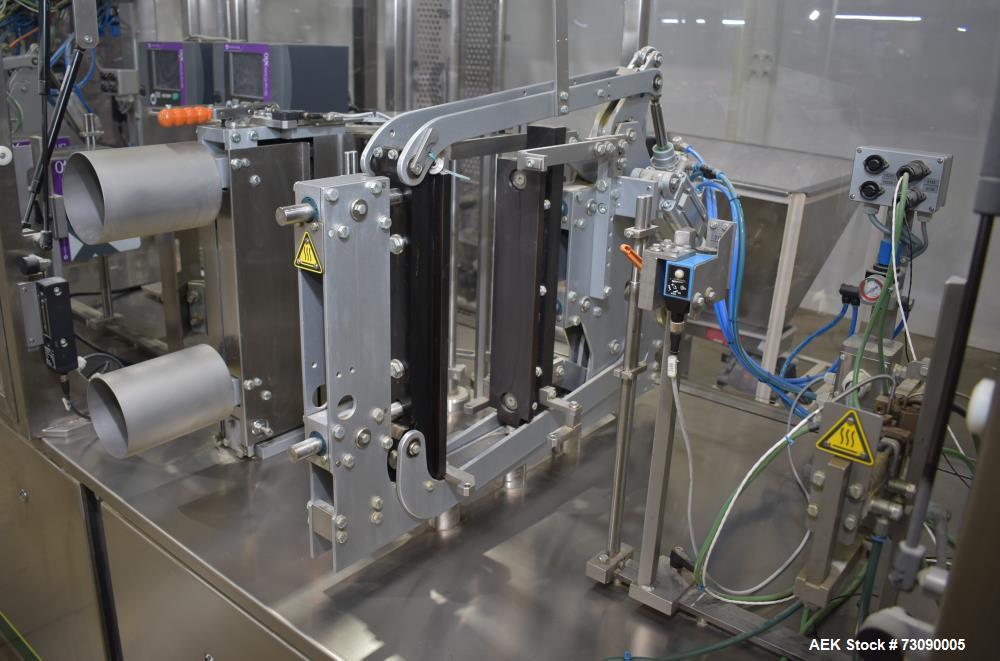 Used SN Machinery (Laudenberg) Model FBM22 Duplex Horizontal Form, Fill and Seal Pouch Machine with Zipper Attachment. Pouching Machine, capable of making stand-up pouches at speeds up to 200 pouches...