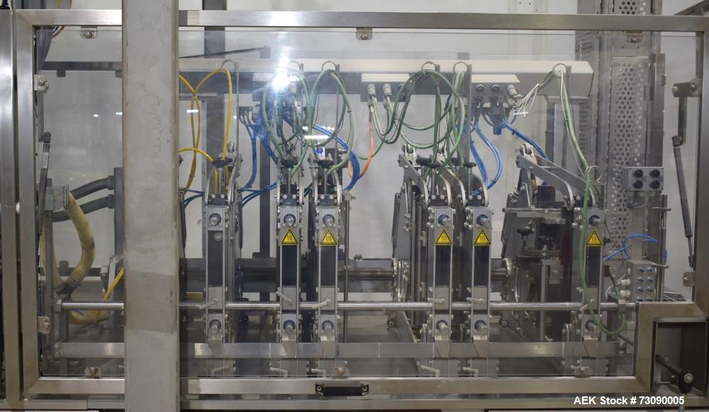 Used SN Machinery (Laudenberg) Model FBM22 Duplex Horizontal Form, Fill and Seal Pouch Machine with Zipper Attachment. Pouching Machine, capable of making stand-up pouches at speeds up to 200 pouches...