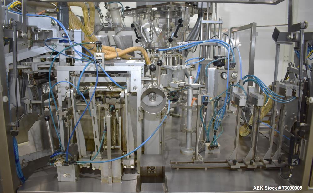 Used SN Machinery (Laudenberg) Model FBM22 Duplex Horizontal Form, Fill and Seal Pouch Machine with Zipper Attachment. Pouching Machine, capable of making stand-up pouches at speeds up to 200 pouches...