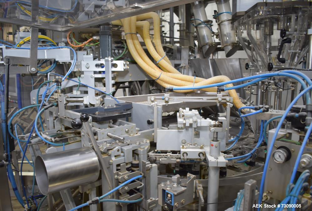 Used SN Machinery (Laudenberg) Model FBM22 Duplex Horizontal Form, Fill and Seal Pouch Machine with Zipper Attachment. Pouching Machine, capable of making stand-up pouches at speeds up to 200 pouches...