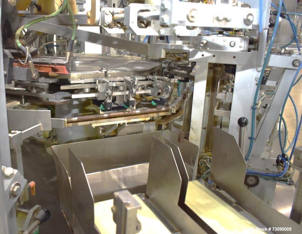 Used SN Machinery (Laudenberg) Model FBM22 Duplex Horizontal Form, Fill and Seal Pouch Machine with Zipper Attachment. Pouching Machine, capable of making stand-up pouches at speeds up to 200 pouches...
