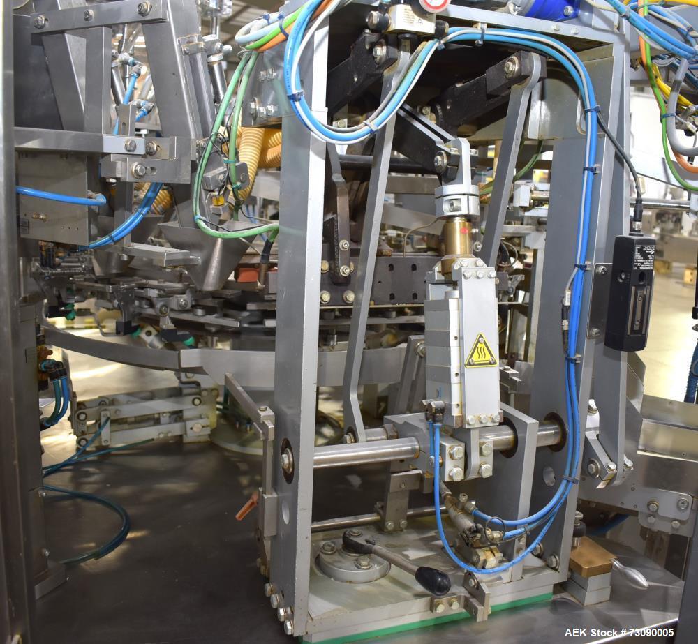 Used SN Machinery (Laudenberg) Model FBM22 Duplex Horizontal Form, Fill and Seal Pouch Machine with Zipper Attachment. Pouching Machine, capable of making stand-up pouches at speeds up to 200 pouches...