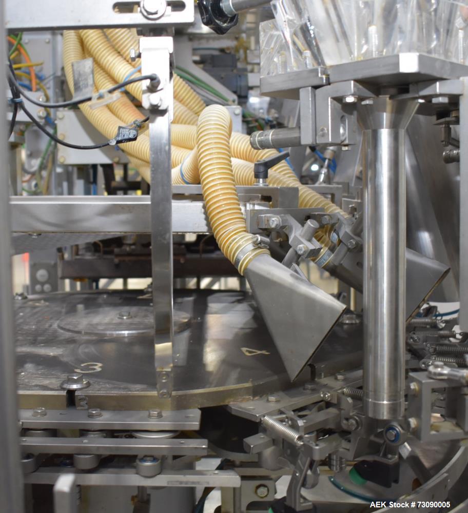 Used SN Machinery (Laudenberg) Model FBM22 Duplex Horizontal Form, Fill and Seal Pouch Machine with Zipper Attachment. Pouching Machine, capable of making stand-up pouches at speeds up to 200 pouches...