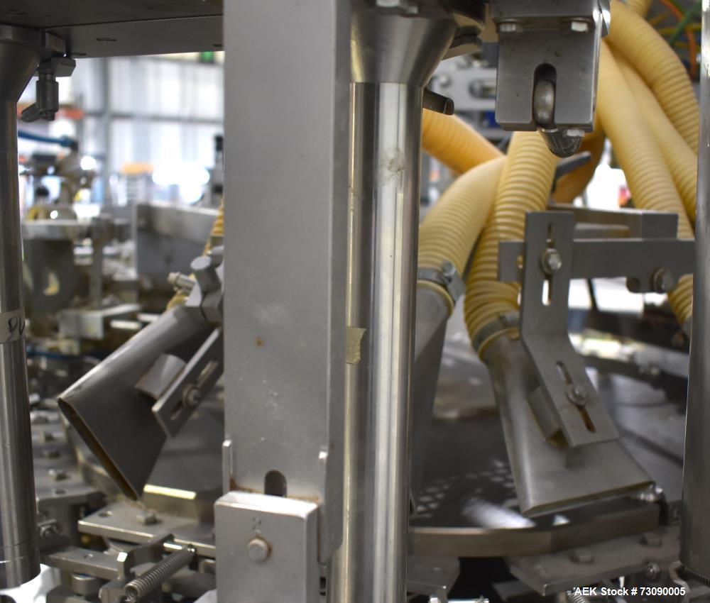 Used SN Machinery (Laudenberg) Model FBM22 Duplex Horizontal Form, Fill and Seal Pouch Machine with Zipper Attachment. Pouching Machine, capable of making stand-up pouches at speeds up to 200 pouches...