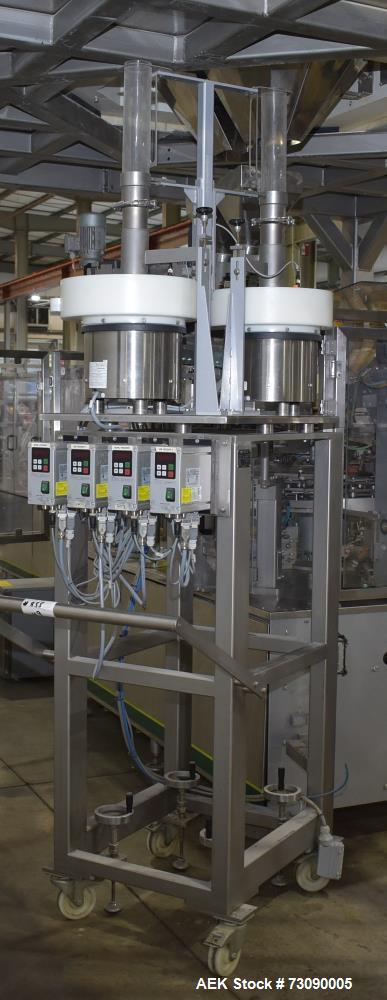 Used SN Machinery (Laudenberg) Model FBM22 Duplex Horizontal Form, Fill and Seal Pouch Machine with Zipper Attachment. Pouching Machine, capable of making stand-up pouches at speeds up to 200 pouches...