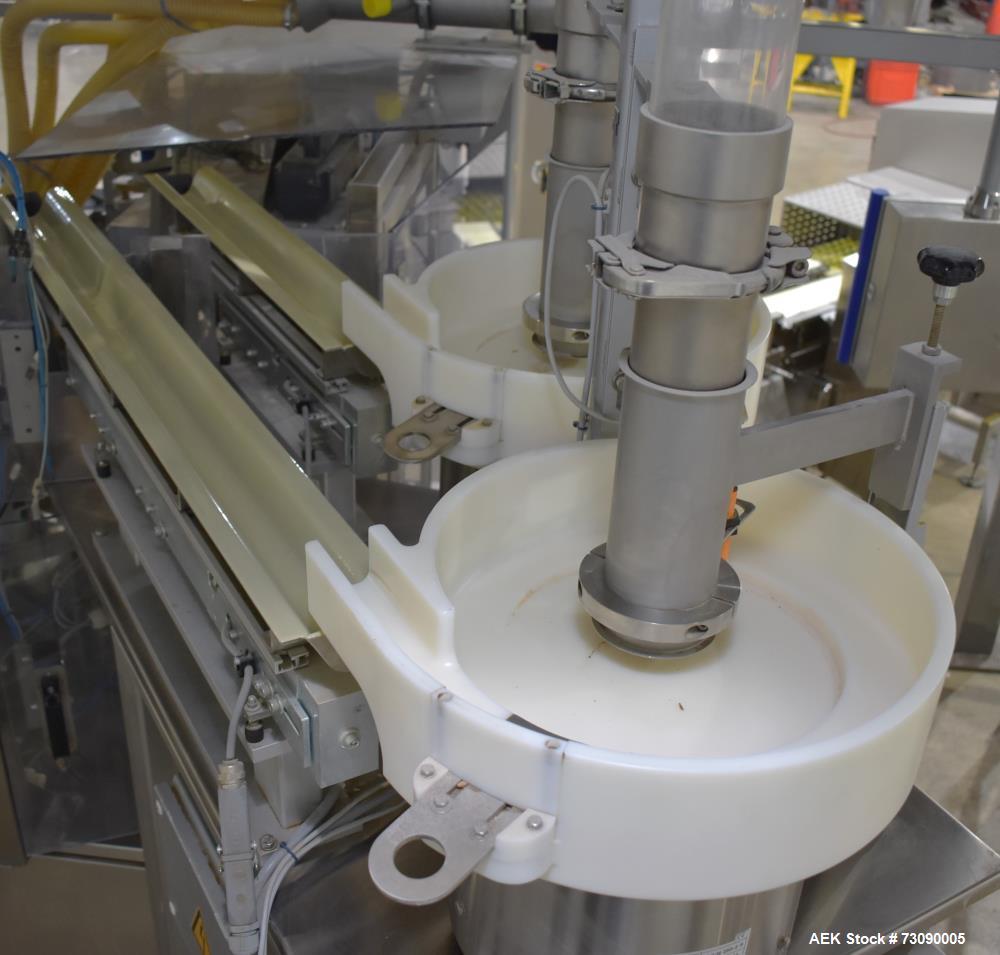 Used SN Machinery (Laudenberg) Model FBM22 Duplex Horizontal Form, Fill and Seal Pouch Machine with Zipper Attachment. Pouching Machine, capable of making stand-up pouches at speeds up to 200 pouches...