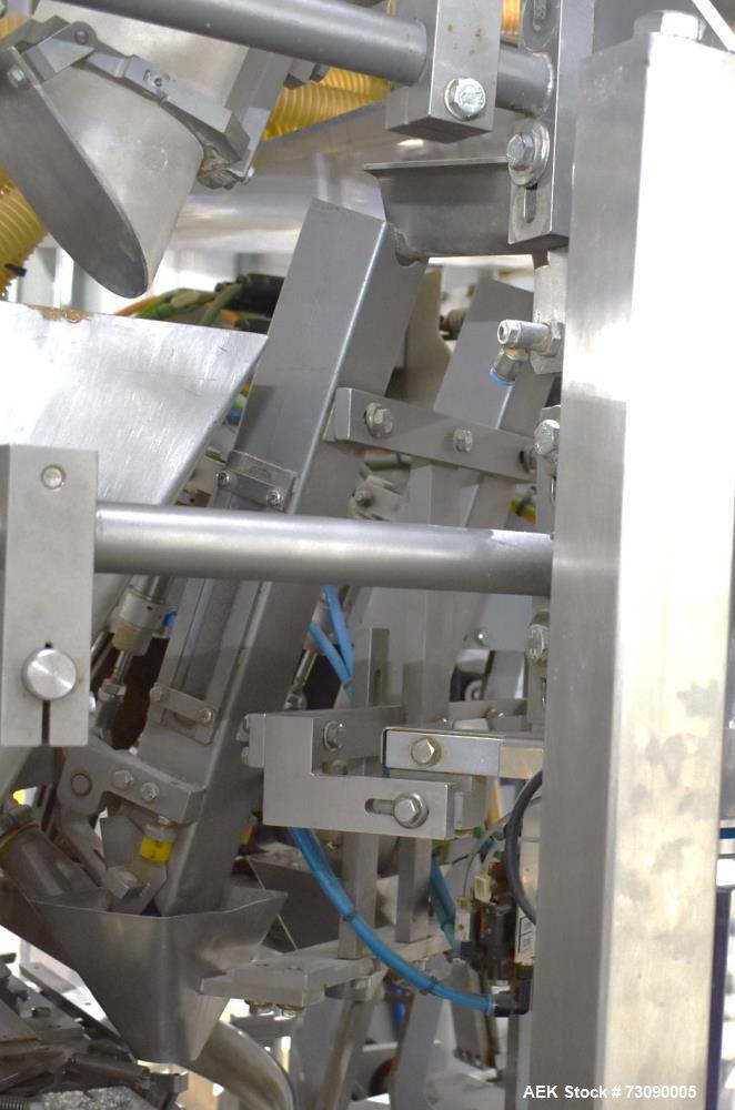 Used SN Machinery (Laudenberg) Model FBM22 Duplex Horizontal Form, Fill and Seal Pouch Machine with Zipper Attachment. Pouching Machine, capable of making stand-up pouches at speeds up to 200 pouches...