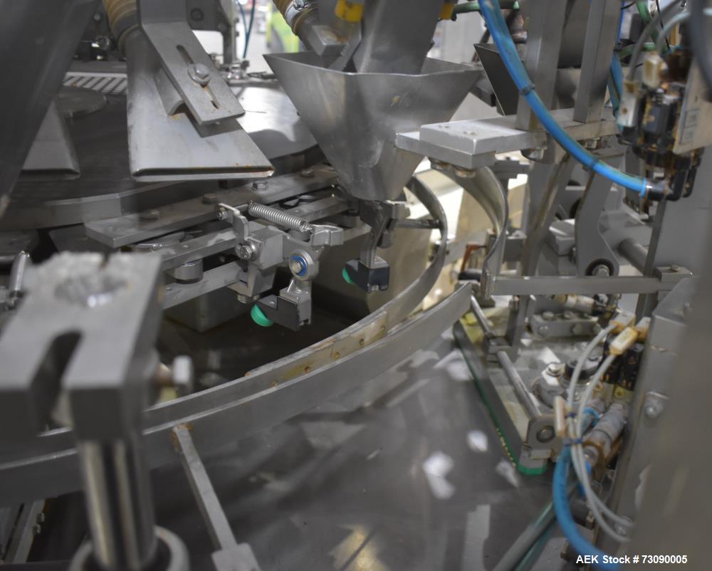 Used SN Machinery (Laudenberg) Model FBM22 Duplex Horizontal Form, Fill and Seal Pouch Machine with Zipper Attachment. Pouching Machine, capable of making stand-up pouches at speeds up to 200 pouches...