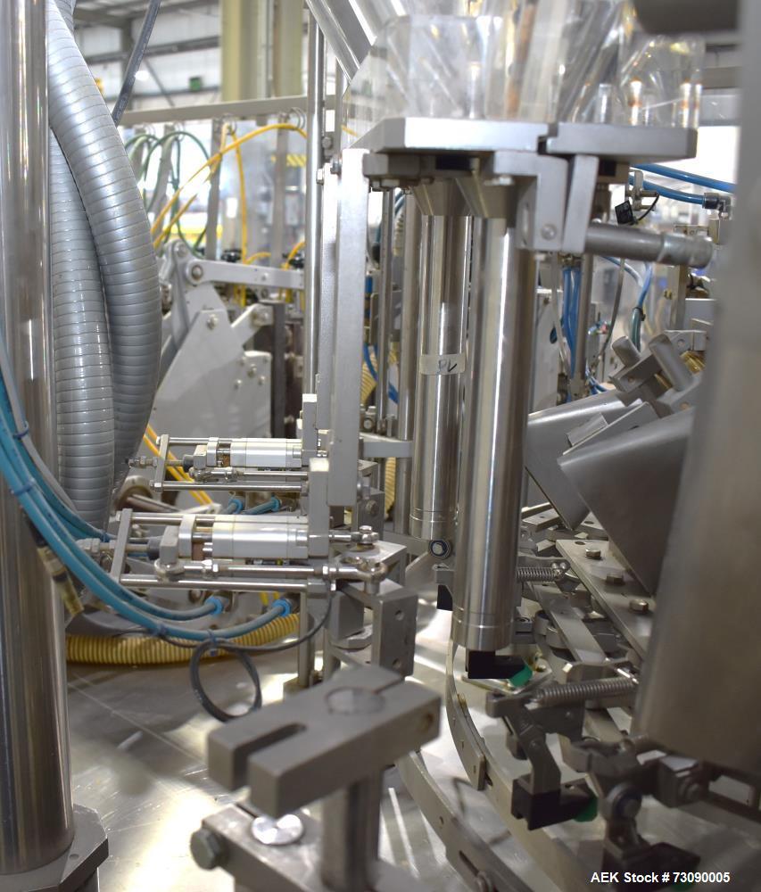 Used SN Machinery (Laudenberg) Model FBM22 Duplex Horizontal Form, Fill and Seal Pouch Machine with Zipper Attachment. Pouching Machine, capable of making stand-up pouches at speeds up to 200 pouches...