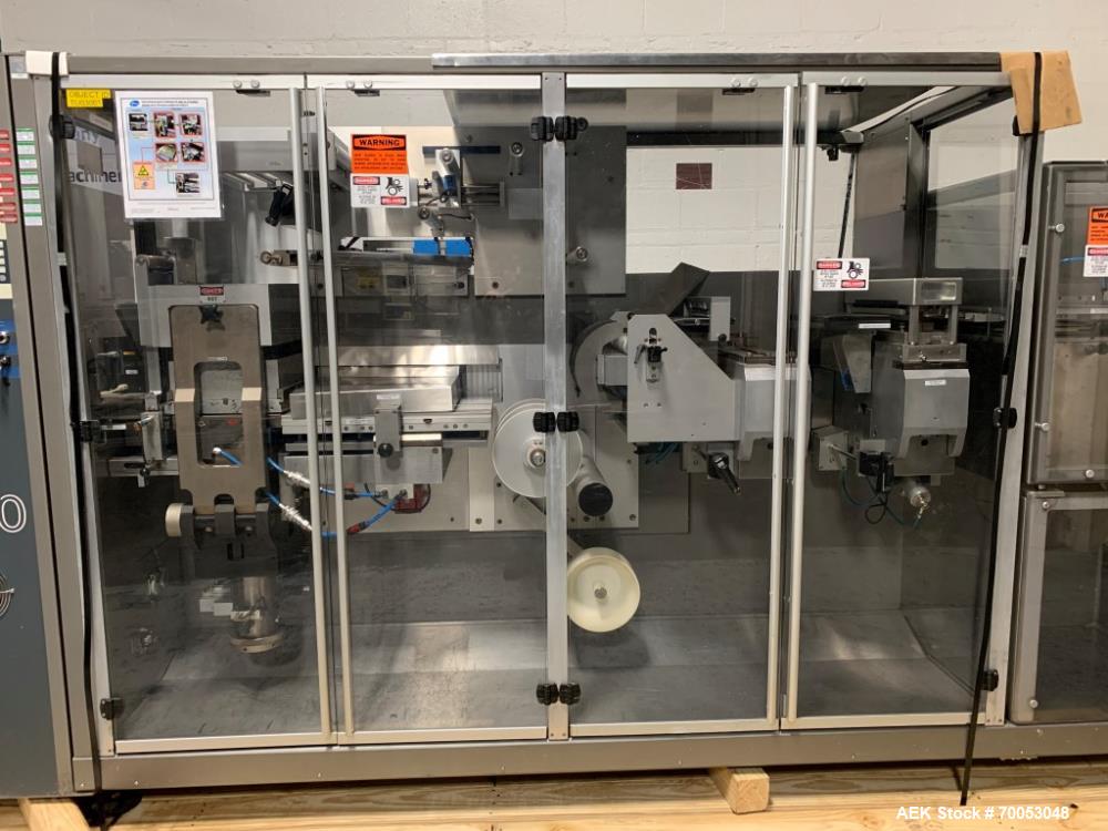 Used-Used Uhlmann thermoforming blister packaging machine, model UPS 1040, includes roll feed assembly, chiller, Gottscho pr...