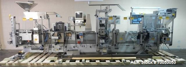 Used One (1) used Uhlmann thermoforming blister packaging machine, model UPS3, with Aylward feeder, Neslab chiller, full controls, reject station, serial# 189, built 1988.