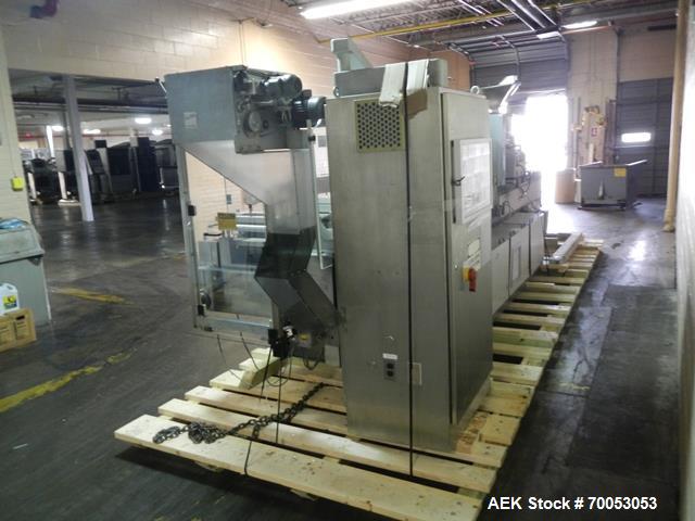 Used One (1) used Uhlmann thermoforming blister packaging machine, model UPS3, with Aylward feeder, Neslab chiller, full controls, reject station, serial# 189, built 1988.