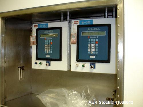 Used Bartelt Horizontal Form Fill Seal 
Machine, Model IM-9-14, 15' long table, with (2) All Fill Cerebus servo filling heads, model SV-300 and model IM100-CT-CM high speed checkweigher, with control...