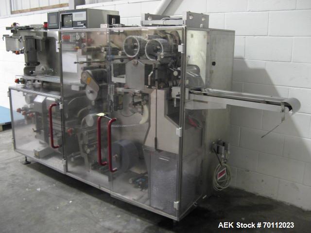 Used Bosch Pharmaceutical Blister Pack Solid Dose Thermoformer, Model TLT 1200. Machine is capable of speeds up to 200 blisters per minute (depending on product and blister format/material). Blister ...