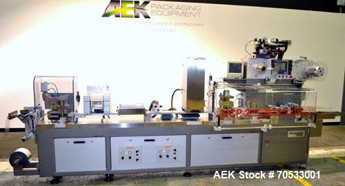 Used Klockner Medipak Model CP-2 EEL Blisterpack Machine. Capable of speeds from 20 to 60 cycles per minute. Max base film width: 150mm. Max film advance (draw off length): 150mm. Max froming depth: ...
