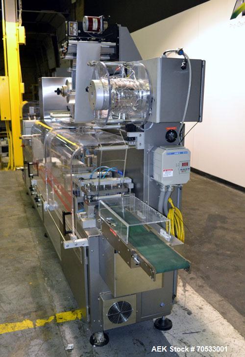 Used Klockner Medipak Model CP-2 EEL Blisterpack Machine. Capable of speeds from 20 to 60 cycles per minute. Max base film width: 150mm. Max film advance (draw off length): 150mm. Max froming depth: ...