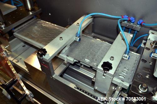 Used Klockner Medipak Model CP-2 EEL Blisterpack Machine. Capable of speeds from 20 to 60 cycles per minute. Max base film width: 150mm. Max film advance (draw off length): 150mm. Max froming depth: ...