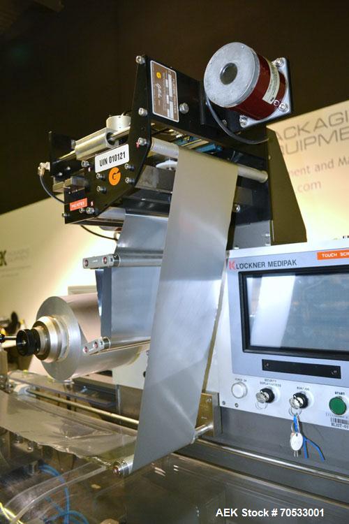 Used Klockner Medipak Model CP-2 EEL Blisterpack Machine. Capable of speeds from 20 to 60 cycles per minute. Max base film width: 150mm. Max film advance (draw off length): 150mm. Max froming depth: ...